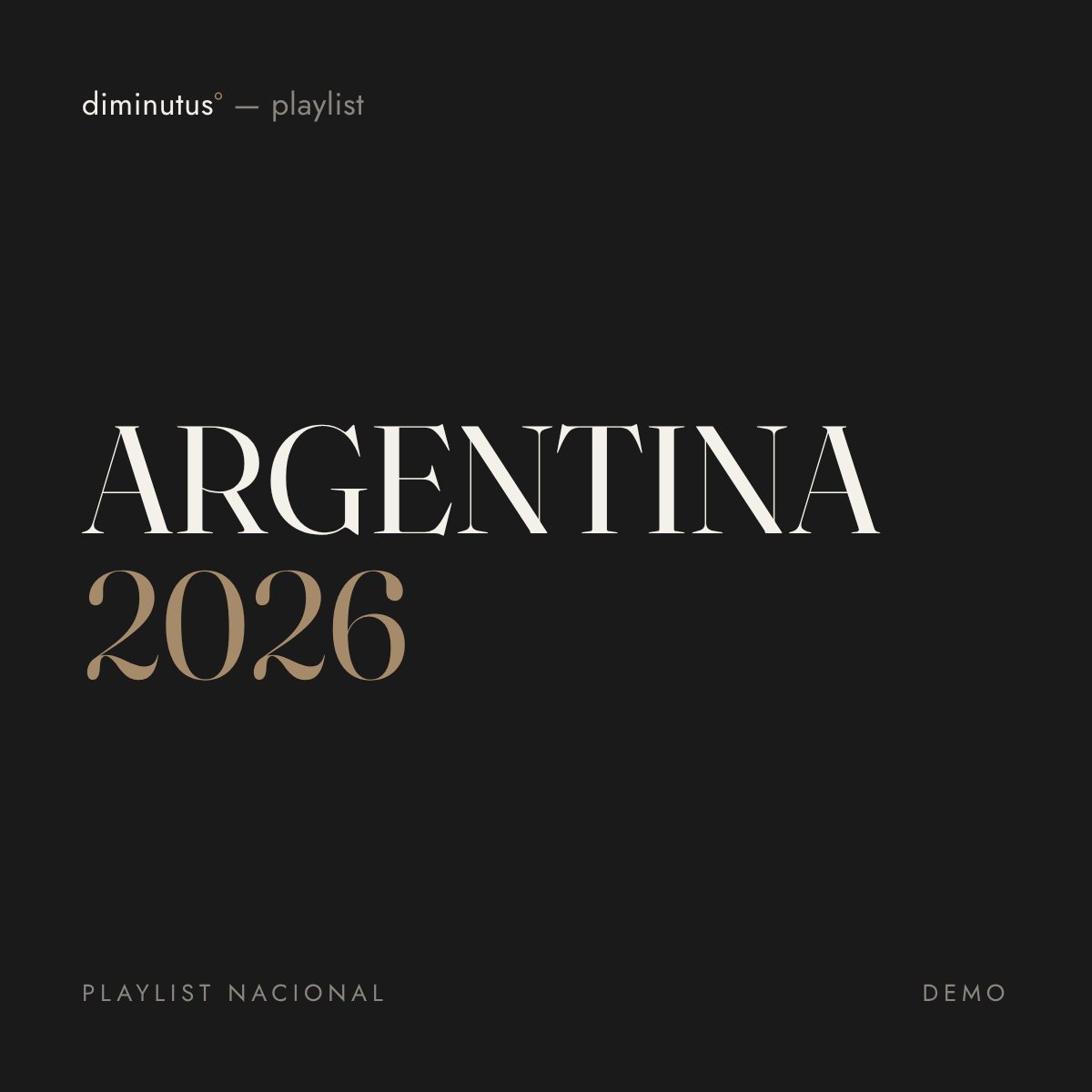 Portada tipográfica de la playlist Argentina 2026