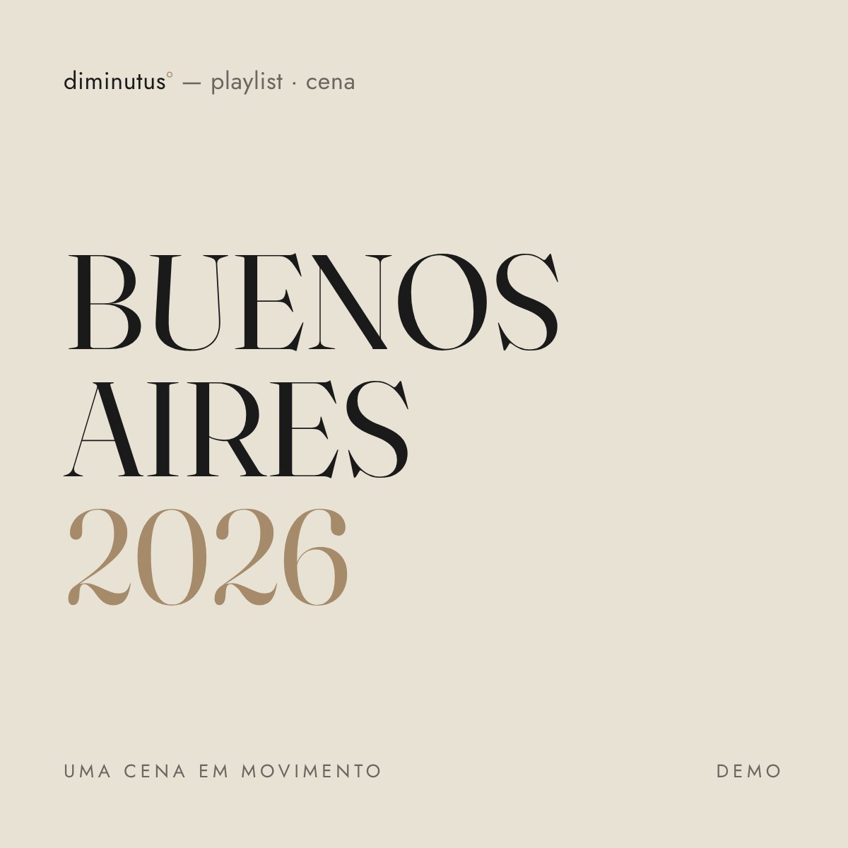 Portada tipográfica de la playlist Buenos Aires 2026